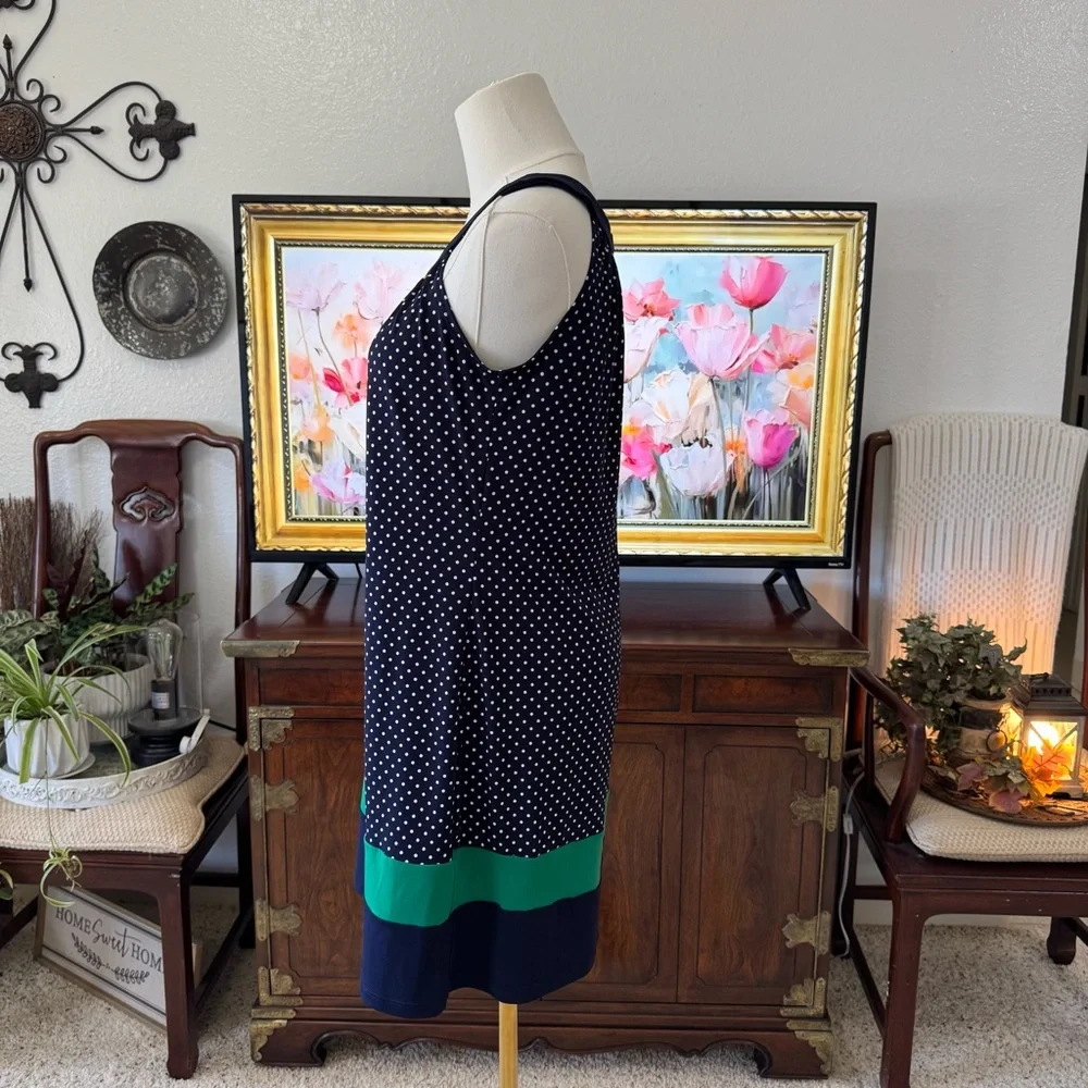Sweet Storm Sleeveless Blue White Green Dress Juniors Large Excellent Condition - Picture 3 of 9